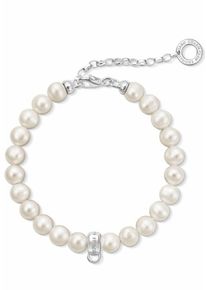Thomas Sabo, Damen Charm-Armband 'X0225-082-14-L18,5v', Silber / Perlweiß