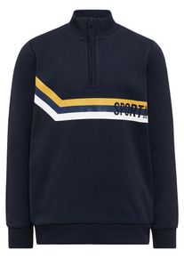 name it, Sweatshirt Halblanger Rei&szlig;verschluss, Kobaltblau / Goldgelb / Wei&szlig;