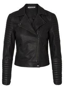 Noisy may, Damen Kunstleder Jacke, Schwarz