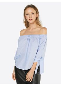 Funky Buddha, Damen Top 'WOVEN', Blau / Weiß