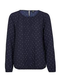 s.Oliver BLACK LABEL, Damen Blusenshirt, Kobaltblau / Weiß