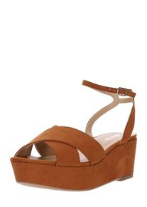 ABOUT YOU, Damen Plateausandalette 'Heidi', Rostbraun