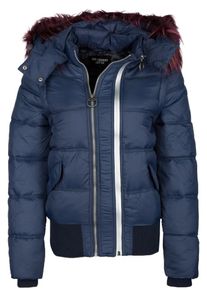 Dry Laundry Japan Dry Laundry, Damen Blouson mit abnehmbarer Kapuze, Blau