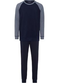 Schiesser, Herren Pyjama, Dunkelblau / Graumeliert