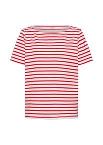 Pieces, Damen Shirts 'INGRID', Orangerot / Weiß