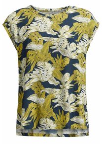 Khujo, Damen Shirt 'Anfisia', Hellgrau / Khaki / Dunkelgrün