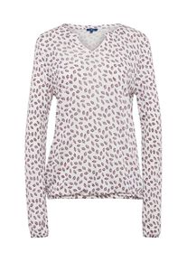 Tom Tailor, Damen Bluse, Dunkellila / Weiß