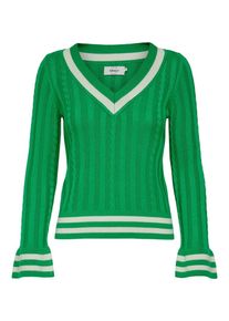 Only, Damen Strickpullover, Gr&uuml;n / Naturwei&szlig;