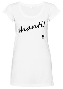 Natural Born Yogi, Damen T-shirt 'shanti', Wei&szlig;