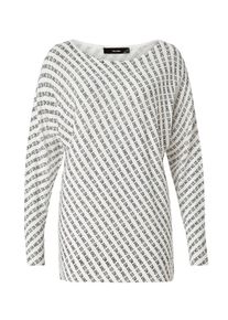 Hallhuber, Damen Oversize-Pullover, Schwarz / Perlwei&szlig;