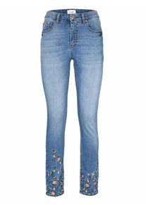 Heine, Damen Stickereijeans Mit Blustickerei, Blue Denim