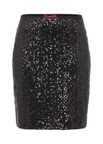 s.Oliver RED LABEL, Damen Minirock mit Pailletten, Schwarz