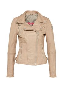Freaky Nation, Damen Lederjacke 'Bikerprincess', Beige