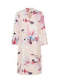 comma, Damen Kleid, Dunkelgrau / Rosa / Weiß