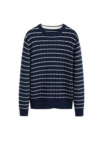 Mango Man, Herren Pullover 'Jungle', Navy / Wei&szlig;