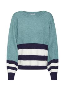 Mbym, Damen Pullover 'Kadie', Navy / Himmelblau / Wei&szlig;