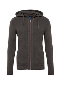 Tom Tailor, Herren Strickjacke, Basaltgrau / Rot
