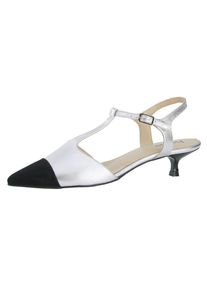 Heine, Damen Slingpumps, Schwarz / Silber