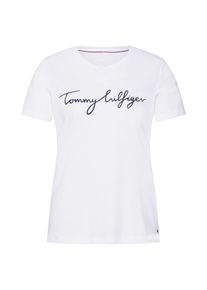 Tommy Hilfiger, Damen Shirt 'HERITAGE CREW NECK G', Nachtblau / Weiß