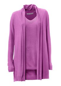 Heine, Damen Strick-Twinset, Helllila