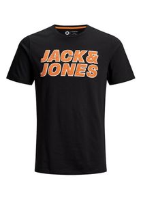 Jack & Jones JACK & JONES, Herren T-Shirt, Hellorange / Schwarz / Offwhite