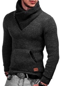 INDICODE JEANS, Herren Strickpullover ' Dane ', Dunkelgrau / Schwarz