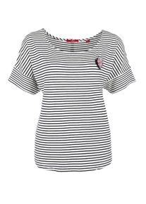 s.Oliver RED LABEL, Damen Ringel-Shirt, Nachtblau / Wei&szlig;