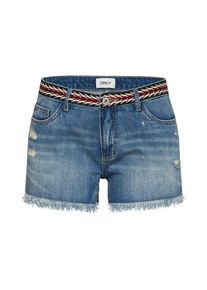 Only, Damen Shorts, Blue Denim / Kirschrot / Schwarz / Wei&szlig;