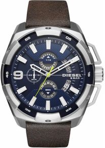 Diesel, Herren Quarzuhr 'HEAVYWEIGHT, DZ4418', Dunkelblau / Braun / Silbergrau / Silber