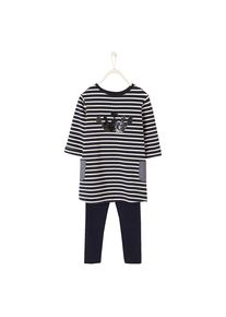 Vertbaudet, Mädchen Jerseykleid + Leggings, Blau