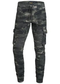 INDICODE JEANS, Herren Cargohose 'Louis', Grau / Dunkelgrau