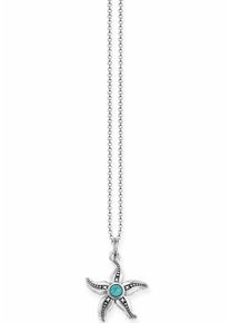 Thomas Sabo, Damen Kette mit Anhänger 'Seestern', Türkis / Silber