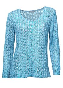 Heine, Damen Bändchenpullover, Türkis