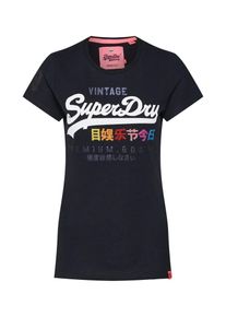 Superdry, Damen T-Shirt, Taubenblau / Schwarz / Weiß