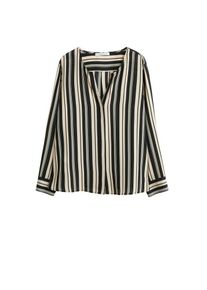 Violeta by Mango, Damen Bluse 'Stripy4', Camel / Schwarz