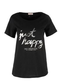 TRIANGLE, Damen T-Shirt, Schwarz / Silber