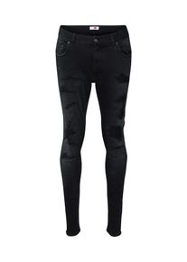 Tommy Hilfiger, Herren JEANS 'LEWIS HAMILTON BLACK REPAIR JEAN', Black Denim