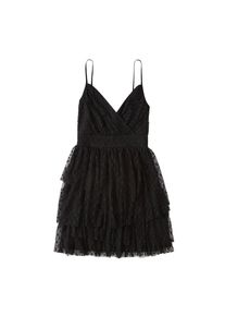 Abercrombie & Fitch Abercrombie & Fitch, Damen Kleid 'XM18-TIER ASYMMBABYDOLL PARTY DRESS', Schwarz