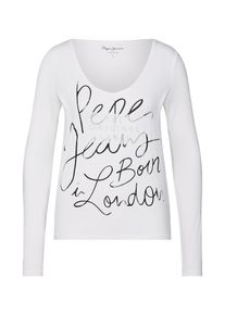 Pepe Jeans, Damen Longsleeve 'CLAUDIA', Dunkelgrau / Weiß
