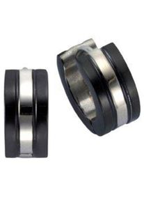 Firetti, Damen Paar Creolen, Schwarz / Silber