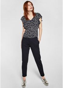 s.Oliver BLACK LABEL, Damen Bluse, Nachtblau / Weiß