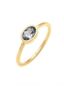 Elli, Damen Ring 'Oval', Gold / Schwarz