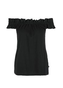 Q/S Designed By, Damen Shirt, Schwarzmeliert