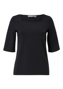 Hallhuber, Damen Halbarmshirt mit Karree-Ausschnitt, Schwarz