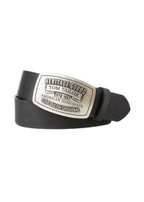 Tom Tailor, Herren Koppelg&uuml;rtel, Schwarz / Silber