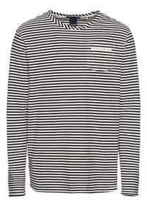 Scotch & Soda SCOTCH & SODA, Herren Langarmshirt 'Ams Blauw long sleeve stripe tee with printed artwork pocket', Grau
