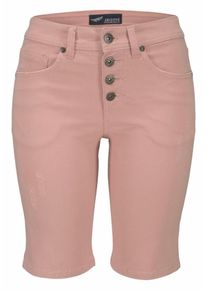 Arizona, Damen Jeansbermudas 'mit sichtbarer Knopfleiste', Puder