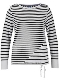 SAMOON, Damen Pullover, Schwarz / Wei&szlig;