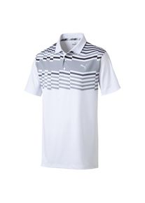 Puma, Herren Polo 'Road Map', Grau / Dunkelgrau / Weiß