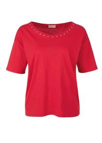 TRIANGLE, Damen Shirt mit Zier&ouml;sen, Rot
